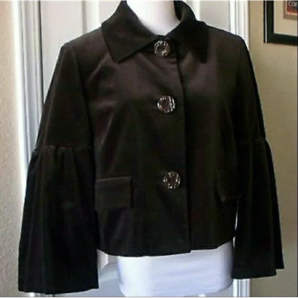 ELLEN TRACY VELVET BLAZER BELL SLEEVE SIZE 8 WOMENS SIZE 8 GUC